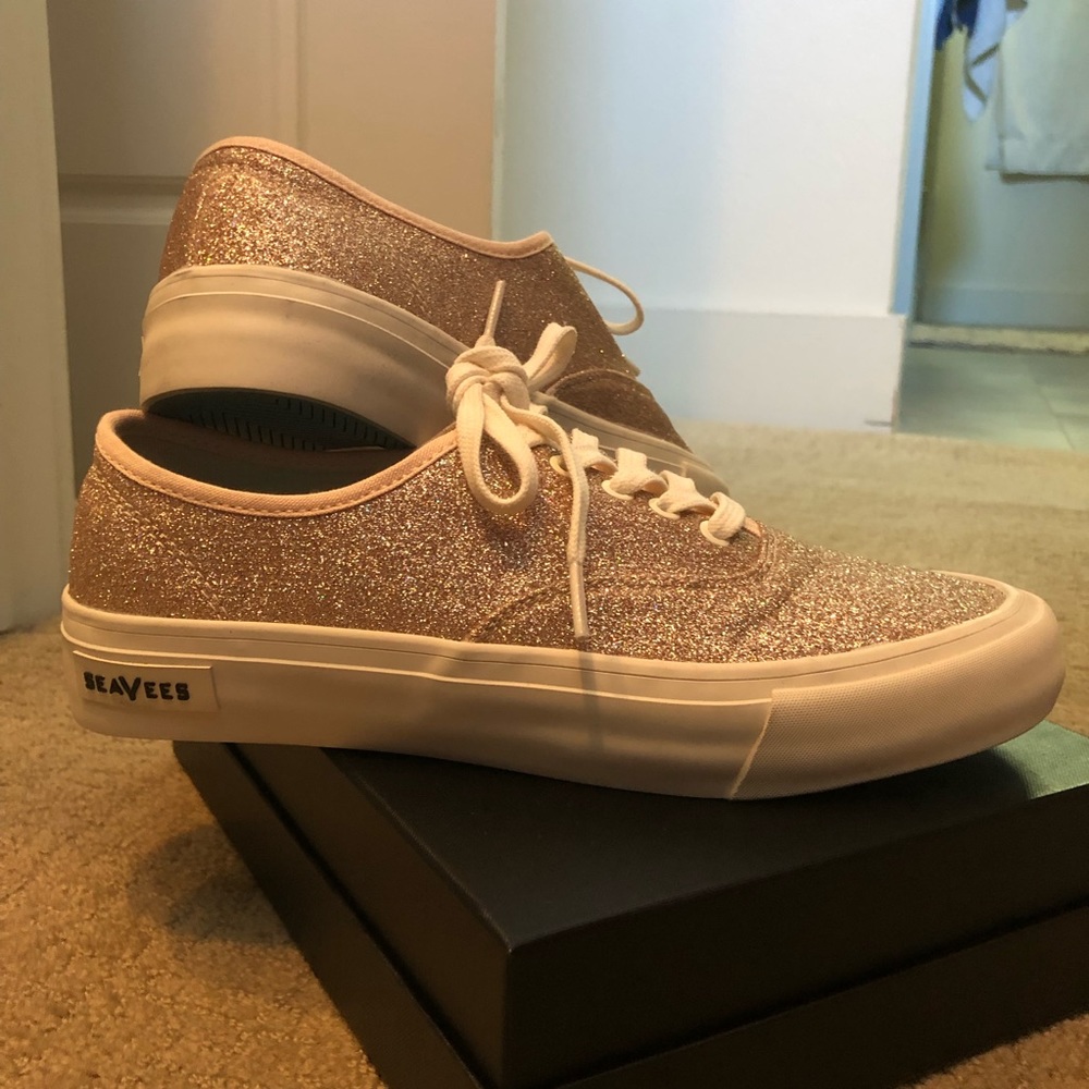 Sea Vees for J. Crew Glitter Rose Gold